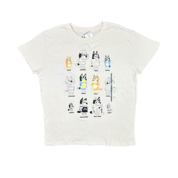 Bluey Grid Short Sleeve T-Shirt - Tan - Size Medium - Picture 2 of 5